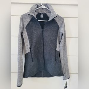 NWT Women's C9 Champion full-zip sweatshirt in Charcoal + Heather gray. Size M